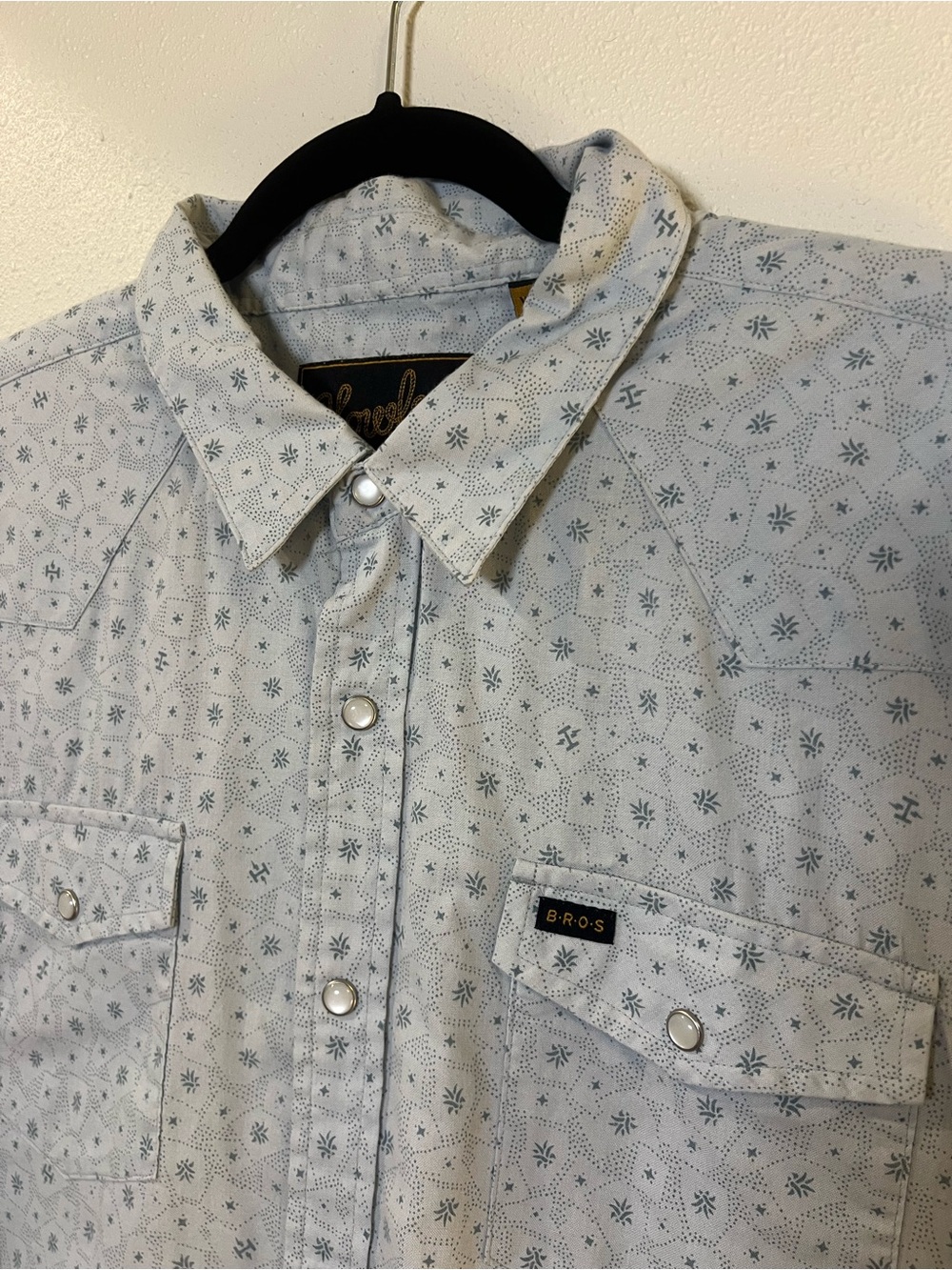 Howler Bros Shirt Mens 2XL Blue Agave Short Sleeve Western Pearl Snap EUC